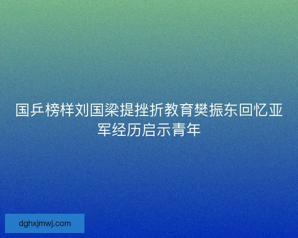 国乒榜样刘国梁提挫折教育樊振东回忆亚军经历启示青年